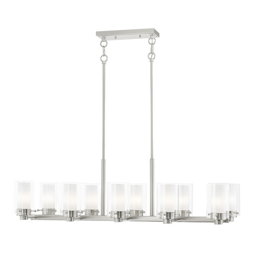 Manhattan 10-Light Linear Chandelier in Brushed Nickel