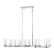 Manhattan 10-Light Linear Chandelier in Brushed Nickel