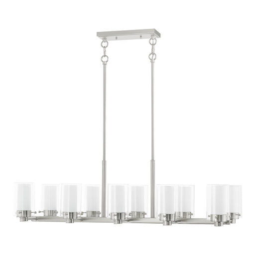 Manhattan 10-Light Linear Chandelier in Brushed Nickel