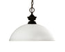 Shark 1 Light Pendant in Bronze with Matte Opal Glass