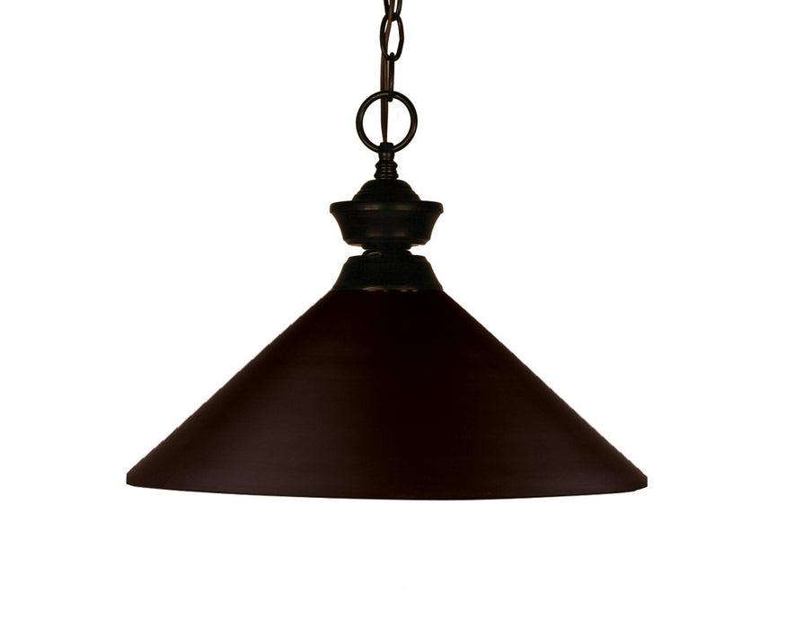 Shark 1 Light Pendant in Bronze with Bronze Shade