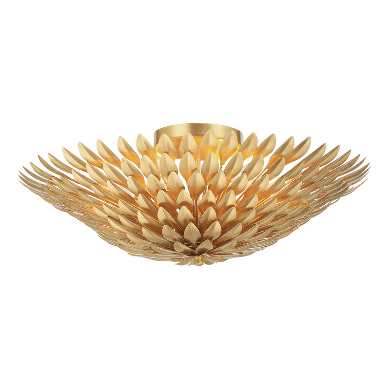 Broche 6 Light 24" Semi Flush Mount in Antique Gold