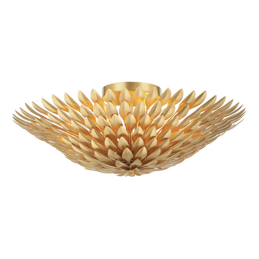 Broche 6 Light 24" Semi Flush Mount in Antique Gold