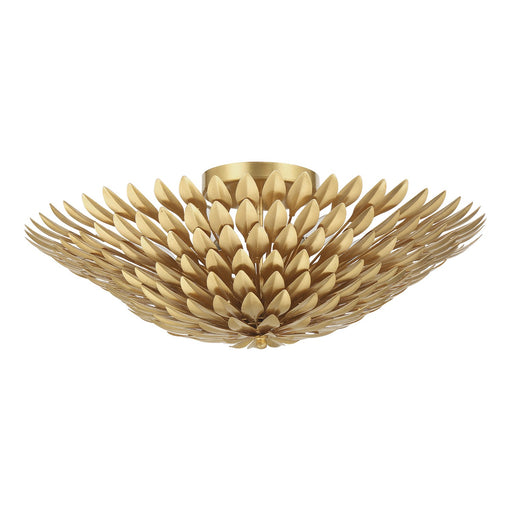 Broche 6 Light 24" Semi Flush Mount in Antique Gold