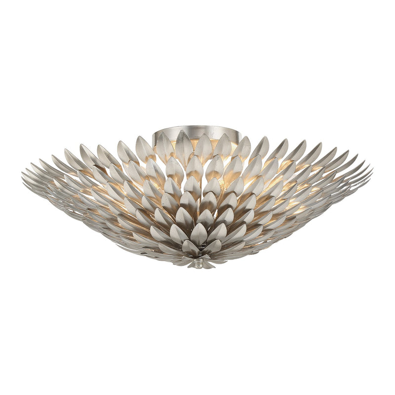 Broche 6 Light 24" Semi Flush Mount in Antique Silver