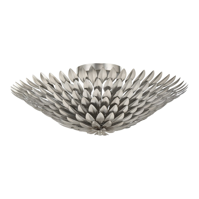 Broche 6 Light 24" Semi Flush Mount in Antique Silver