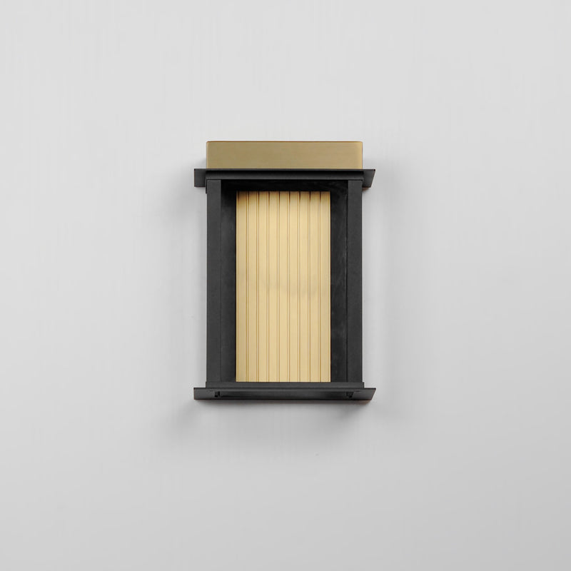 Rincon Small LED Outdoor Wall Sconce in Black / Gold