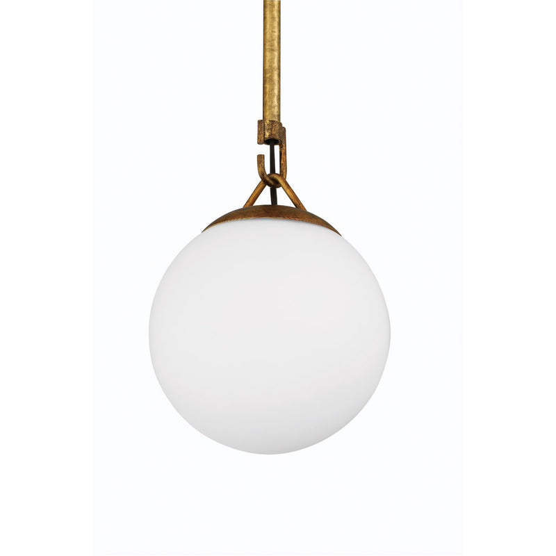 Orion 1 Light 6" Mini Pendant in Patina Aged Brass