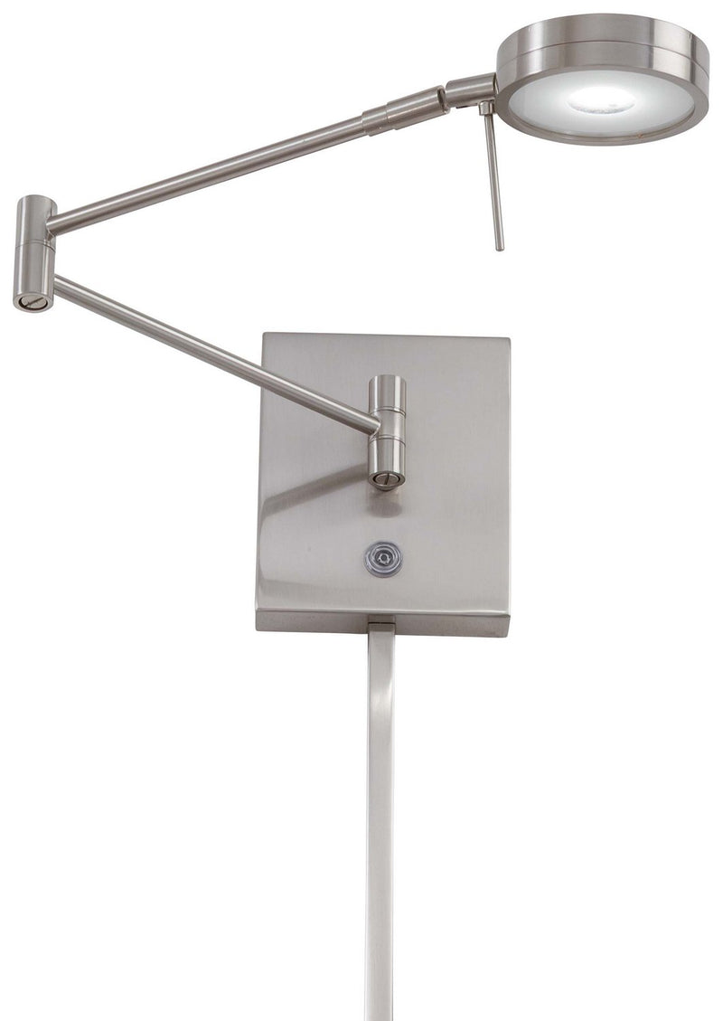 George's Reading Room LED Swing Arm Wall Lamp in Brushed Nickel