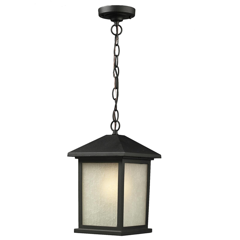 Holbrook 1 Light 8" Outdoor Chain Mount Ceiling Fixture in Black
