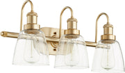 Hollis 3 Light Vanity in Aged Brass