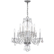 Traditional Crystal 10 Light 23" Chandelier in Polished Chrome