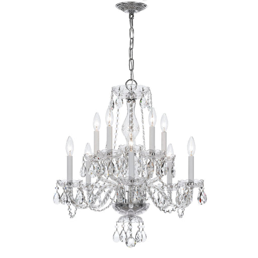 Traditional Crystal 10 Light 23" Chandelier in Polished Chrome