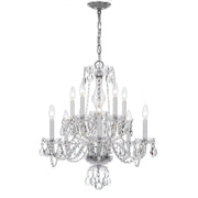 Traditional Crystal 10 Light 23" Chandelier in Polished Chrome