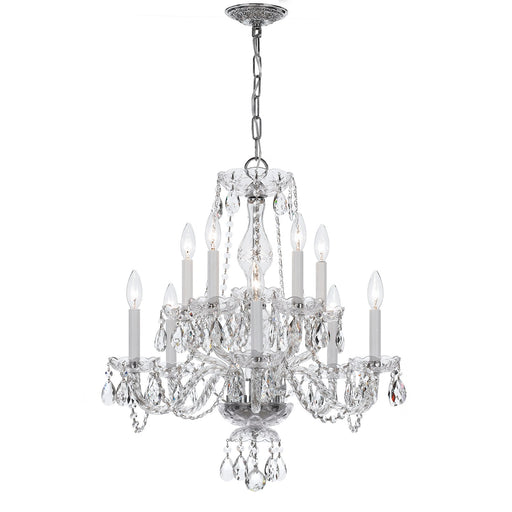 Traditional Crystal 10 Light 23" Chandelier in Polished Chrome