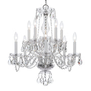 Traditional Crystal 10 Light 23" Chandelier in Polished Chrome