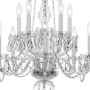 Traditional Crystal 10 Light 23" Chandelier in Polished Chrome