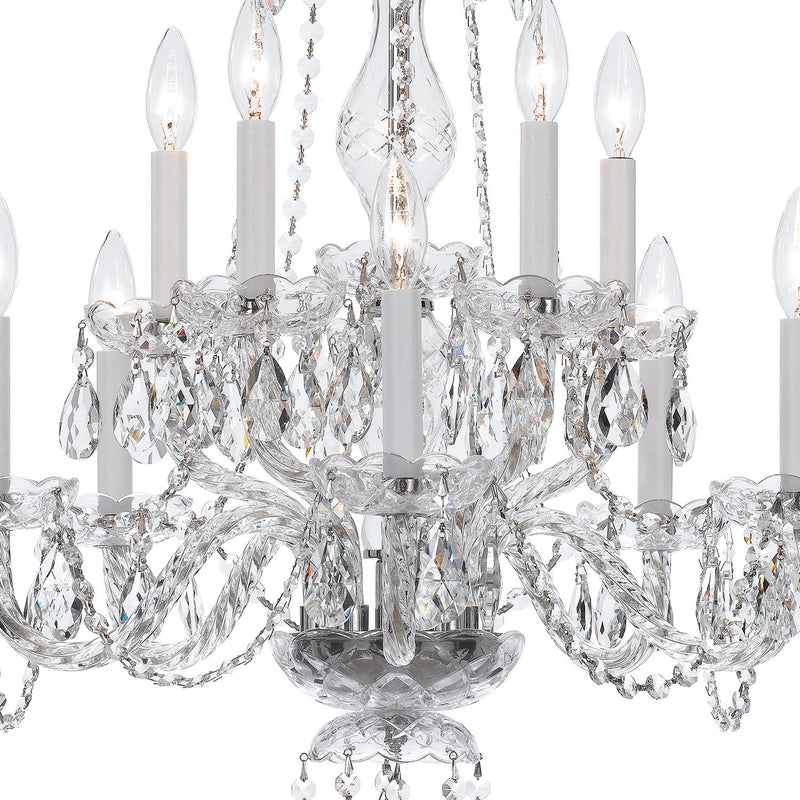 Traditional Crystal 10 Light 23" Chandelier in Polished Chrome