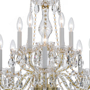 Traditional Crystal 10 Light 23" Chandelier in Polished Brass