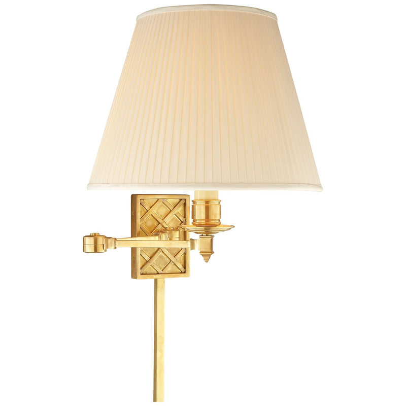 Gene Swing Arm Wall Lamp in Natural Brass