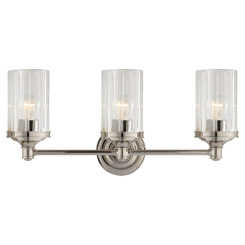 Ava Three Light Wall Sconce in Polished Nickel