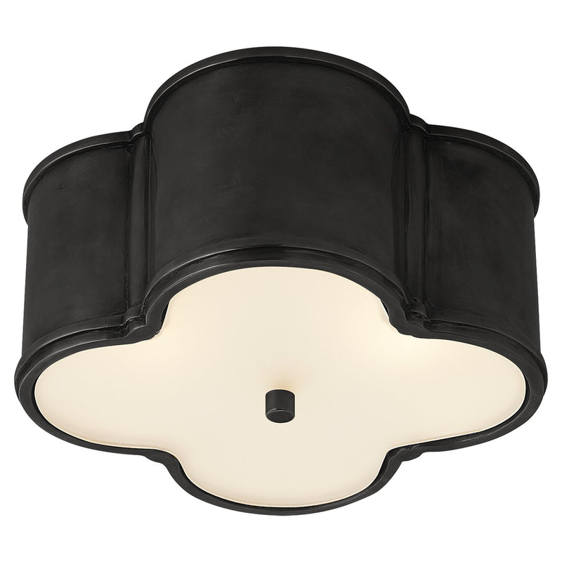 Basil Small 2-Light Flush Mount in Gun Metal