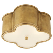 Basil Two Light Flush Mount in Natural Brass