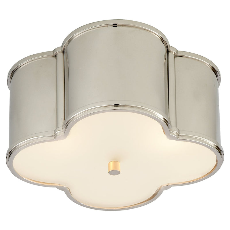 Basil Small 2-Light Flush Mount in Polished Nickel