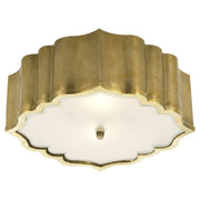 Balthazar 3-Light Flush Mount in Natural Brass