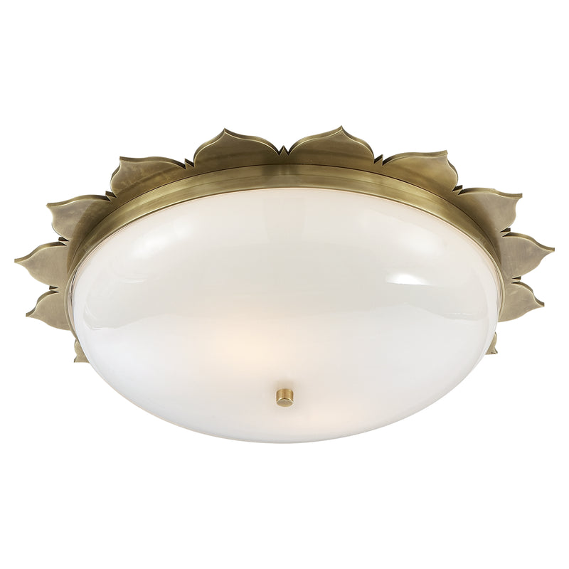 Rachel Two Light Flush Mount in Natural Brass