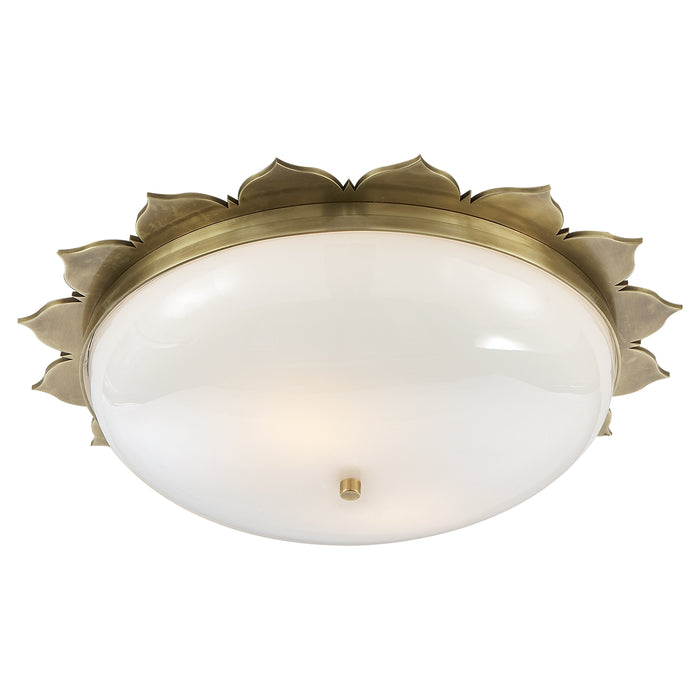 Rachel Two Light Flush Mount in Natural Brass