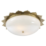 Rachel Large 2-Light Flush Mount in Natural Brass