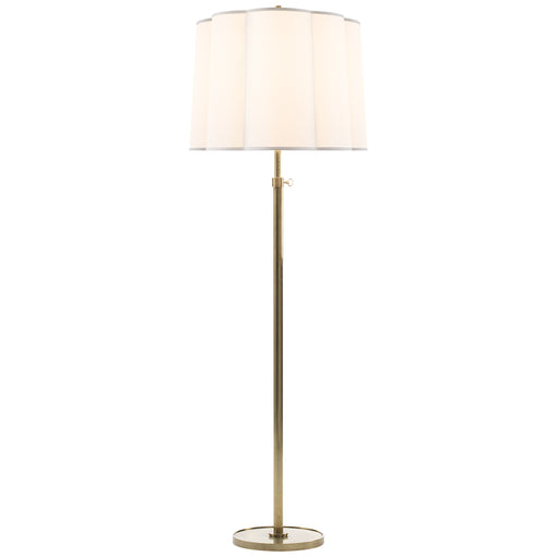 Simple Scallop One Light Floor Lamp in Soft Brass