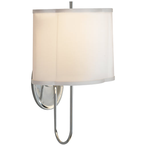 Simple Scallop One Light Wall Sconce in Soft Silver