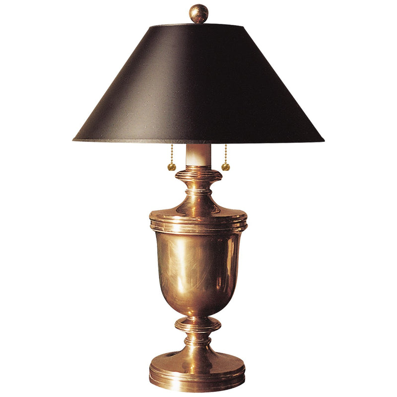 Classical Urn Medium 2-Light Table Lamp in Antique-Burnished Brass