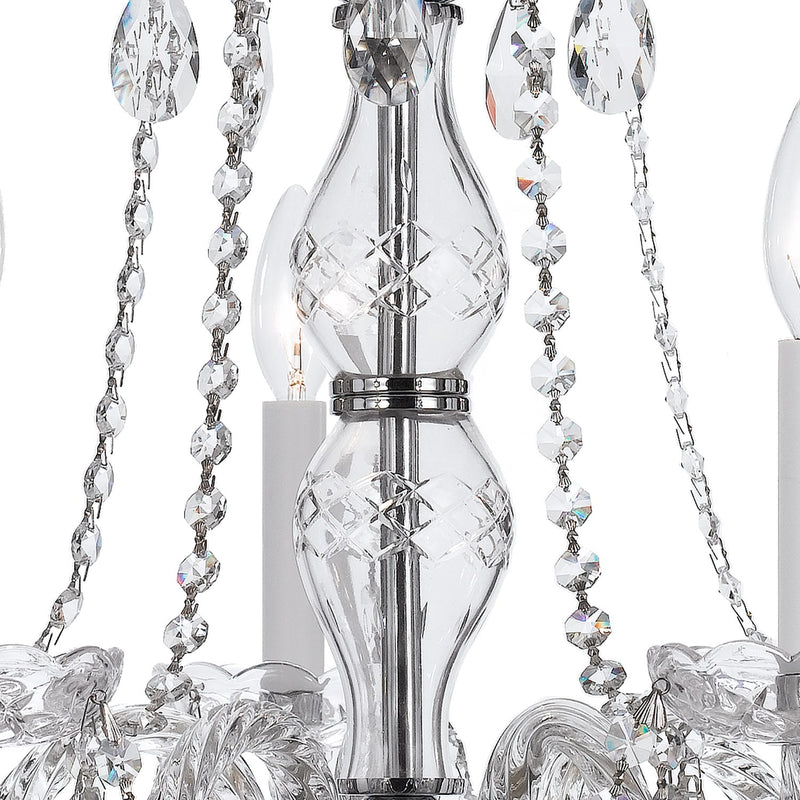 Traditional Crystal 5 Light 21" Chandelier in Polished Chrome