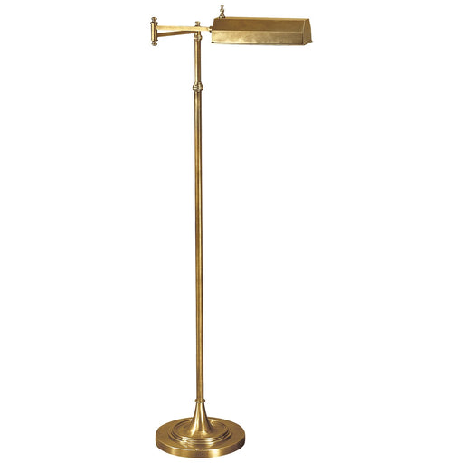 Dorchester Swing Arm Pharmacy Floor Lamp in Antique-Burnished Brass