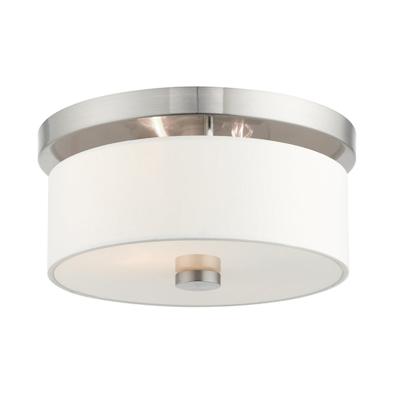 Meridian 2-Light 11" Flush Mount in Brushed Nickel