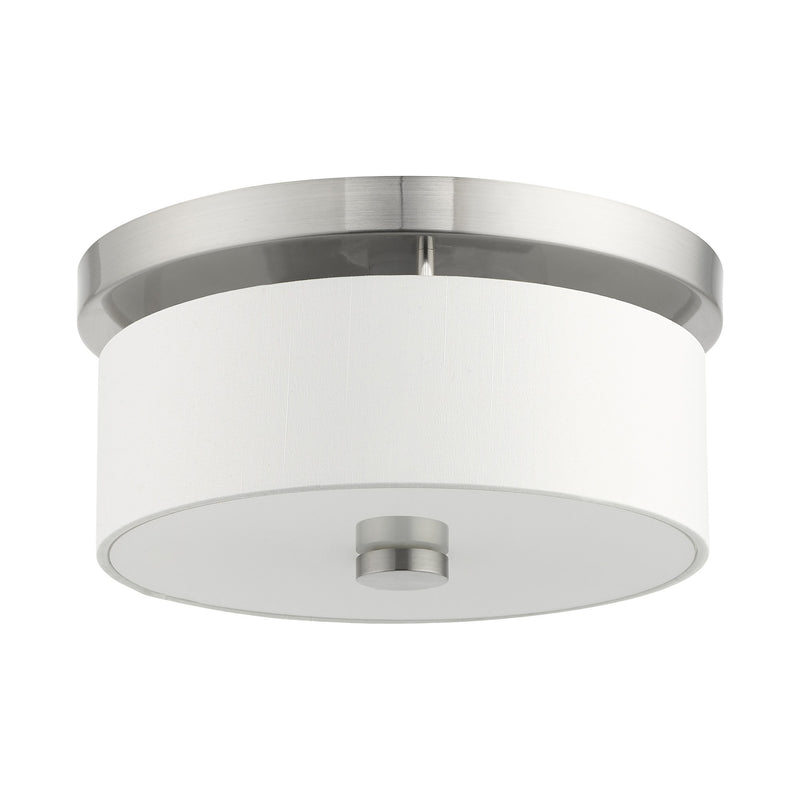 Meridian 2-Light 11" Flush Mount in Brushed Nickel