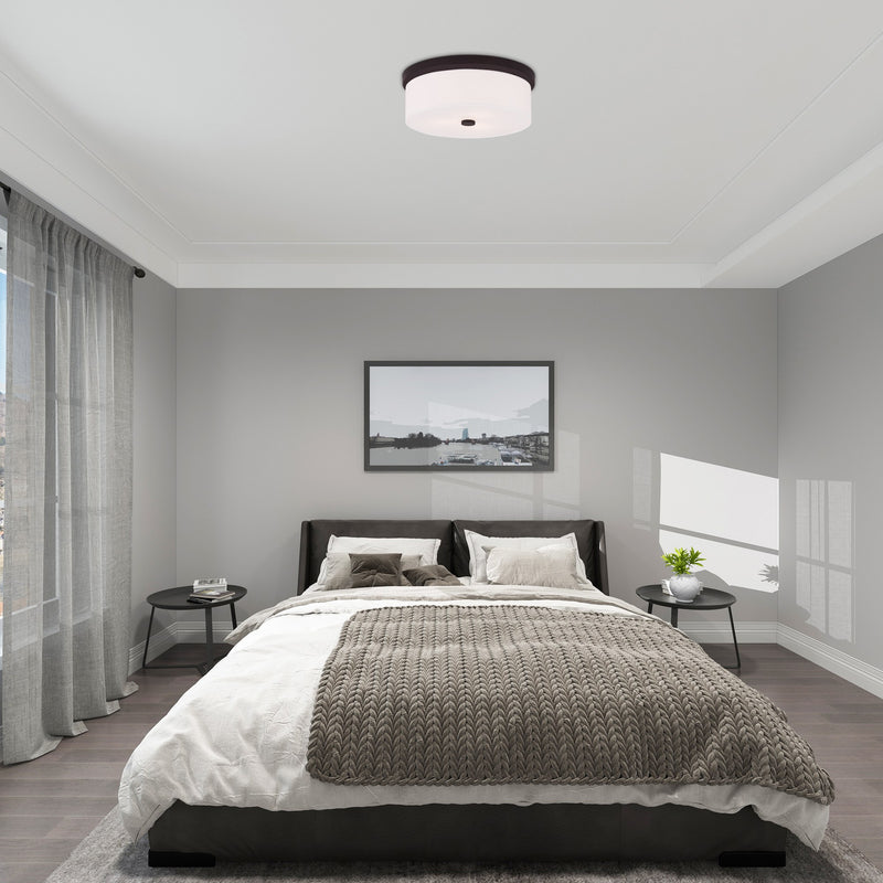 Meridian 3-Light 15" Flush Mount in Bronze