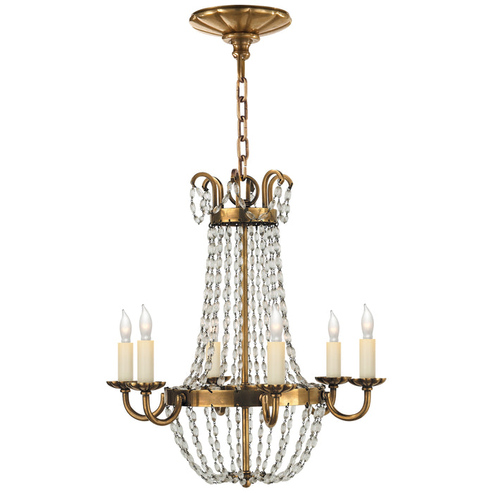 Paris Flea Market Six Light Chandelier in Antique-Burnished Brass