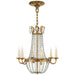 Paris Flea Market Six Light Chandelier in Gilded Iron