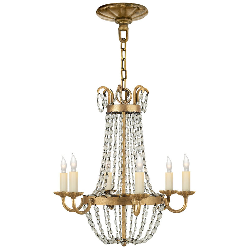 Petite Paris Flea Market 6-Light Chandelier in Gilded Iron