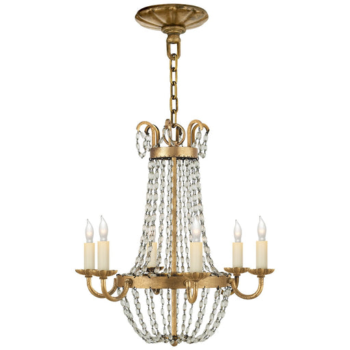 Petite Paris Flea Market 6-Light Chandelier in Gilded Iron