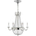 Paris Flea Market Six Light Chandelier in Polished Silver
