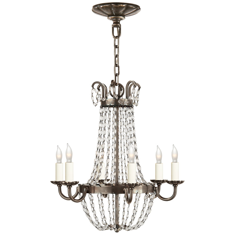 Paris Flea Market Six Light Chandelier in Sheffield Silver