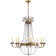 Paris Flea Market Large 8-Light Chandelier in Antique-Burnished Brass