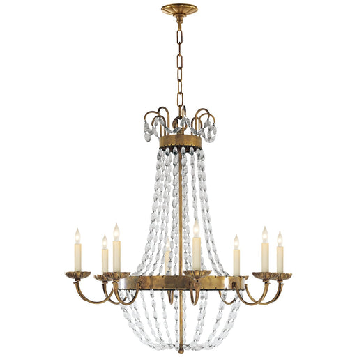 Paris Flea Market Large 8-Light Chandelier in Antique-Burnished Brass