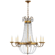 Paris Flea Market Large 8-Light Chandelier in Gilded Iron