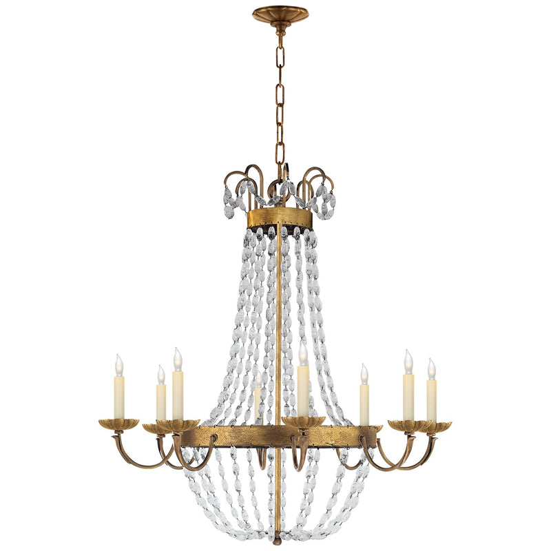 Paris Flea Market Large 8-Light Chandelier in Gilded Iron
